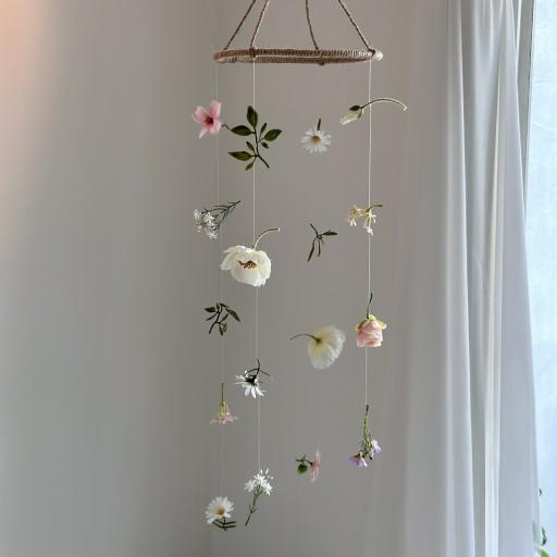 플라워 모빌 갈란드, 60cm 인테리어 전시 아이방