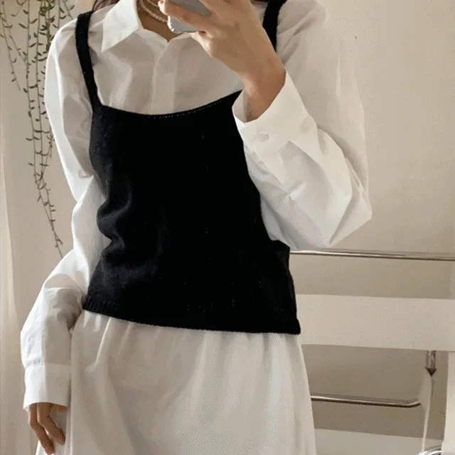 [3천장돌파/MADE/당일출고/2ver.] 부리아 뷔스티에 니트조끼 (4colors)