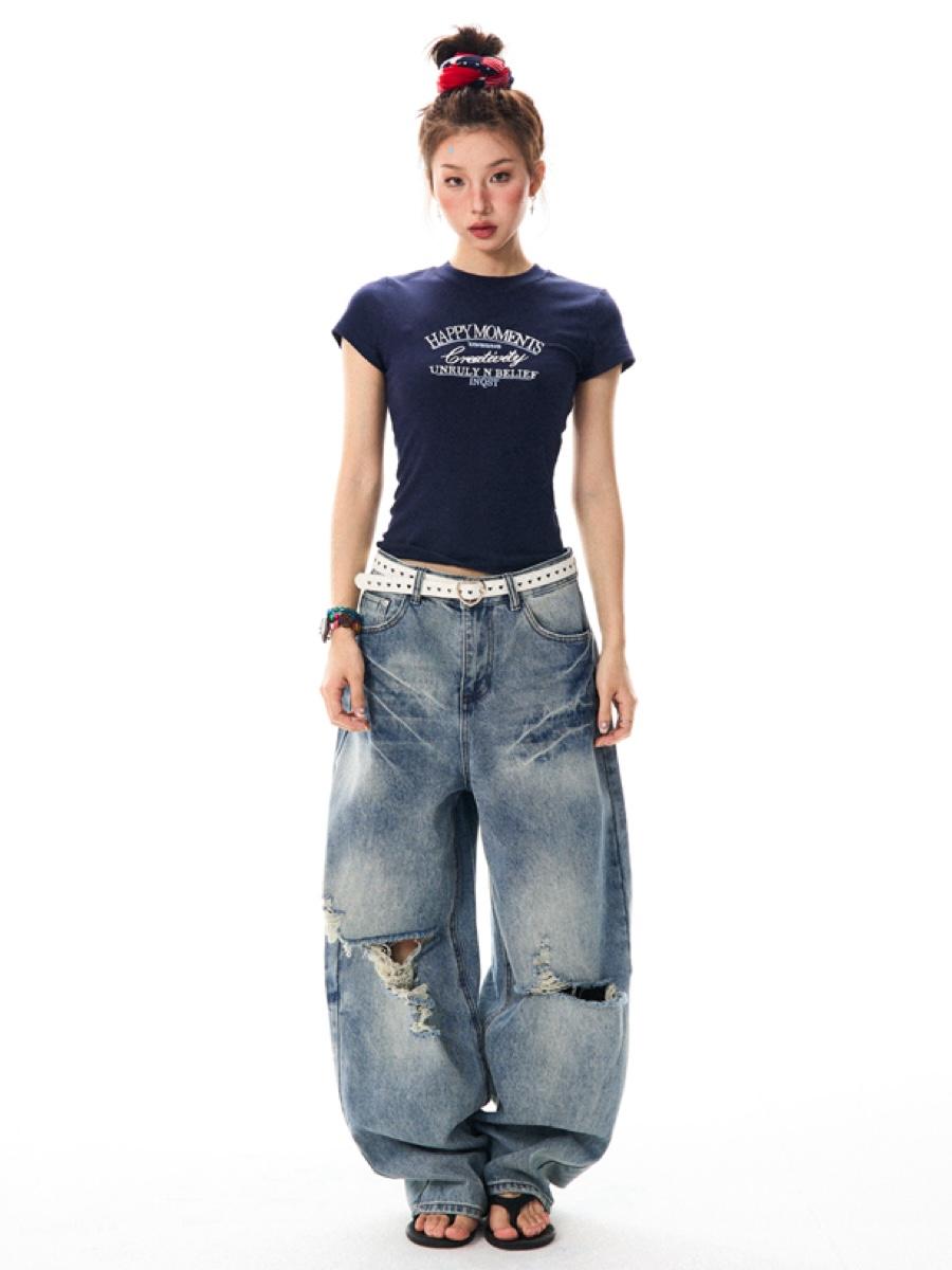 YOUNG STAGE Vintage Ripping Jeans