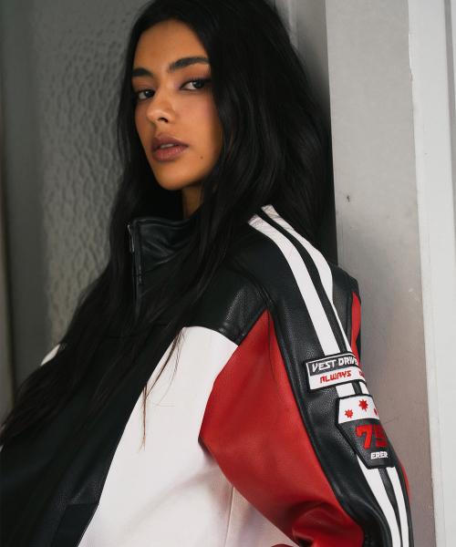 Leather Racing Jacket Red