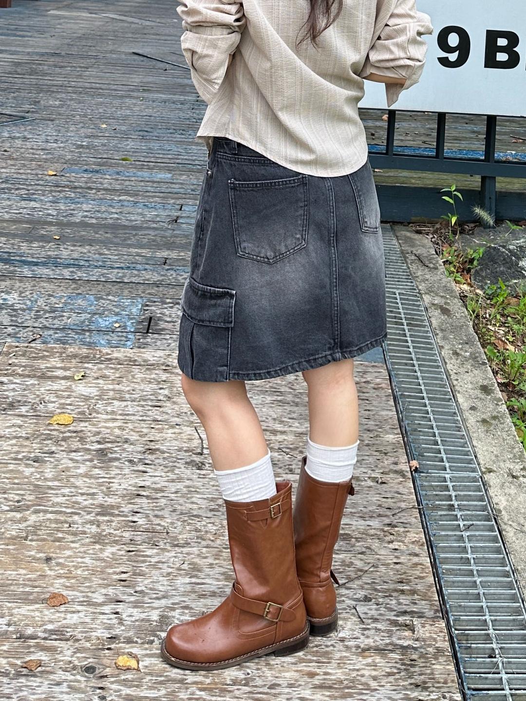 Cargo mini denim skirt / 카고 미니 데님스커트 청치마 미니스커트 카고치마 카고스커트