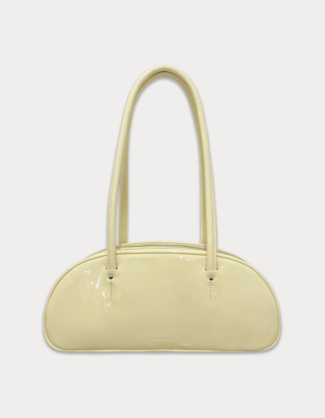 Glossy baguette bag - lemon