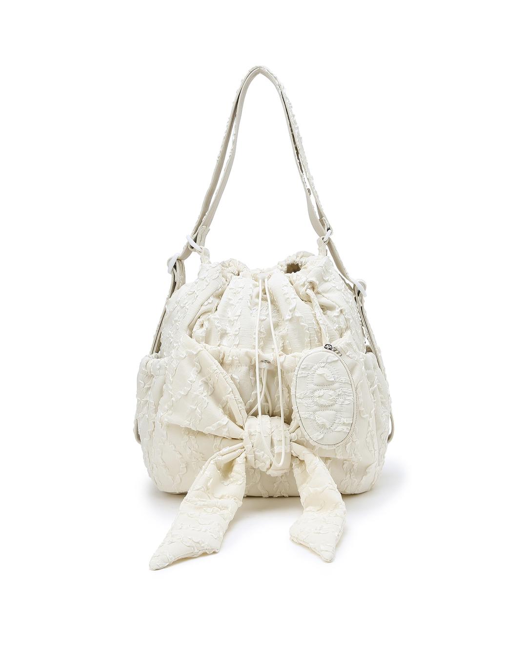 [24FW] [RUBAN] 아이보리 레이스 리본 백팩 겸 숄더백 S