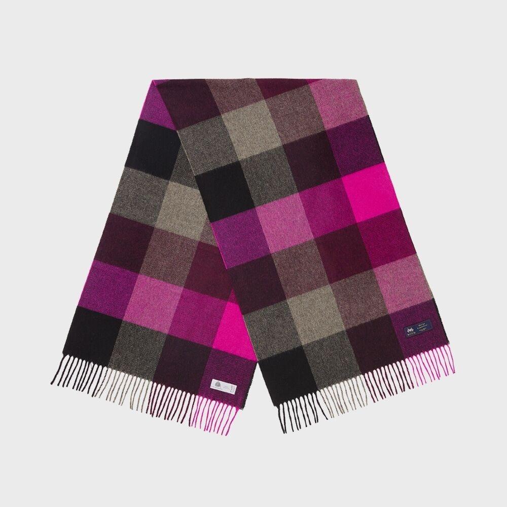 아브라함문 메리노울 숄머플러 50cm - 뱀버러 푸시카 핑크