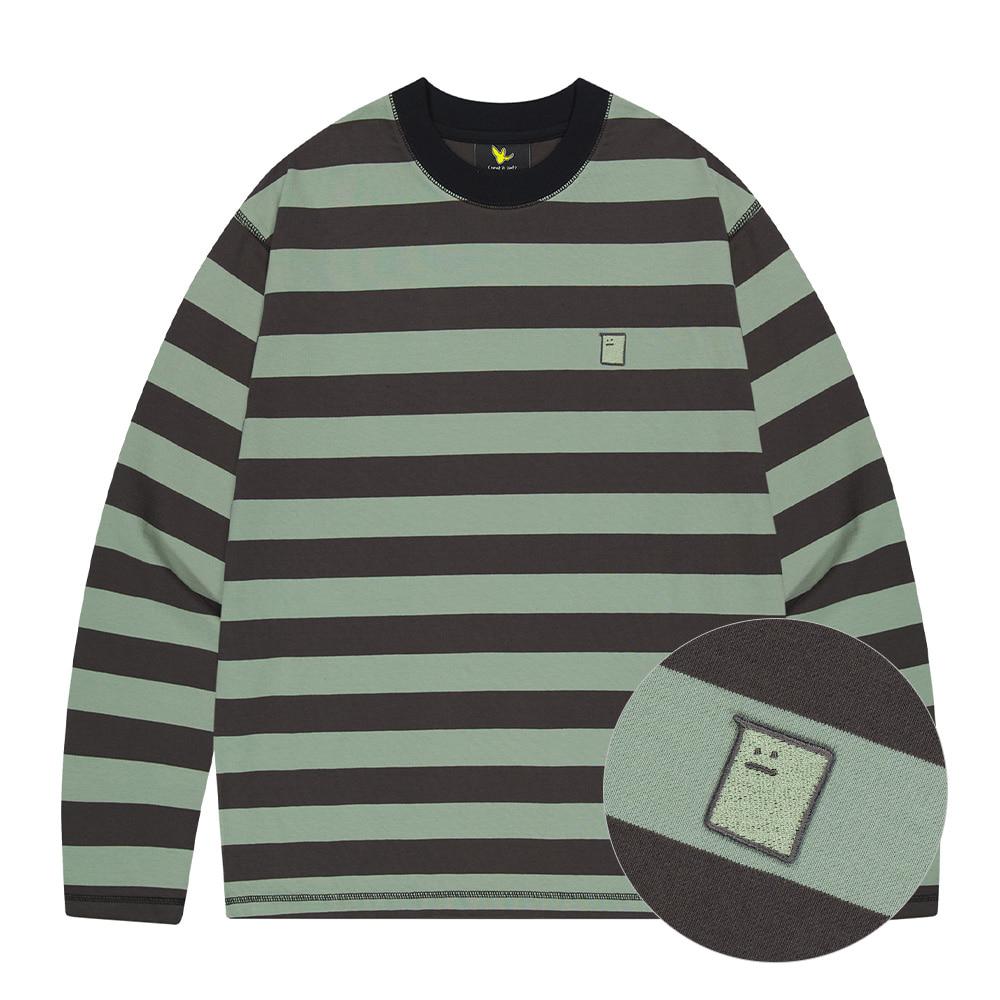 블루밍 슈무 스트라이프 롱슬리브 카키