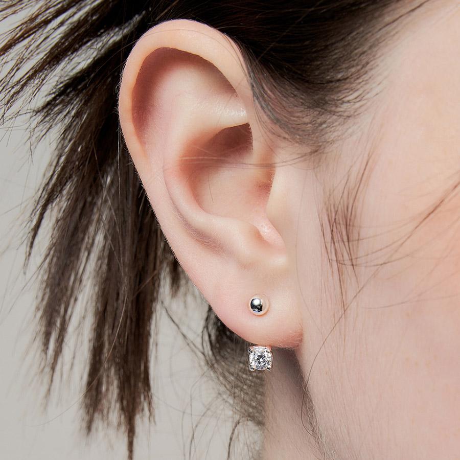 cubic & ball jacket earring