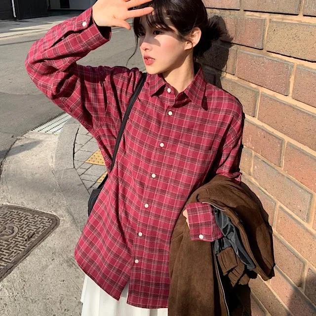[버건디 당일발송/주문폭주!] 대디 빈티지 피치 기모 체크 셔츠 (2color)