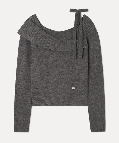 오버핏 오프숄더 레이어드 풀오버_MIWKAG116T