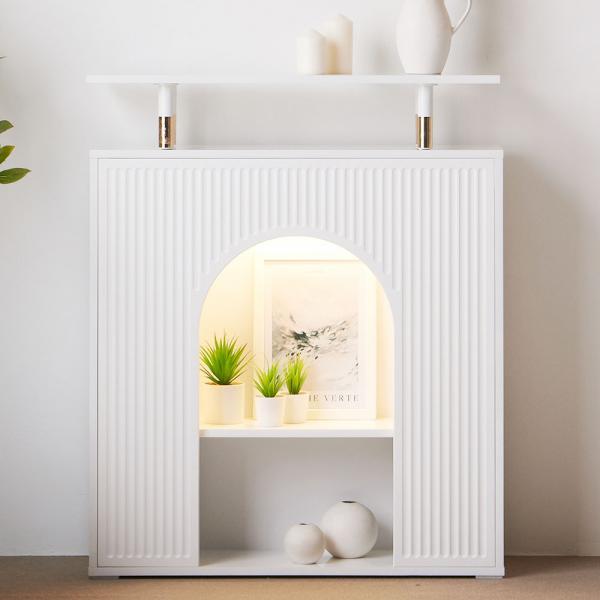 큐브 LED조명 벽난로 수납장 거실 콘솔 인테리어 장식장