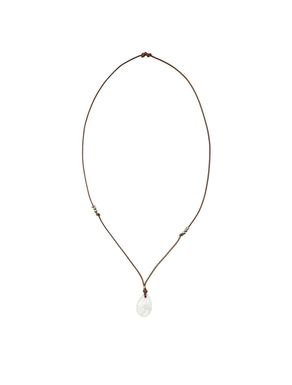 CLEAR STONE NECKLACE [BROWN]