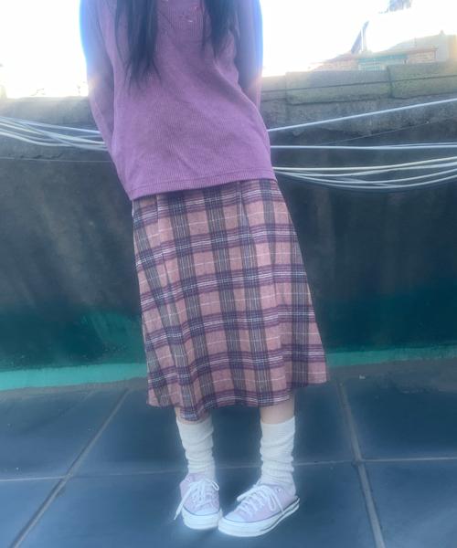 팜므뮤즈 (Vintage)Wool Check Warm Skirt