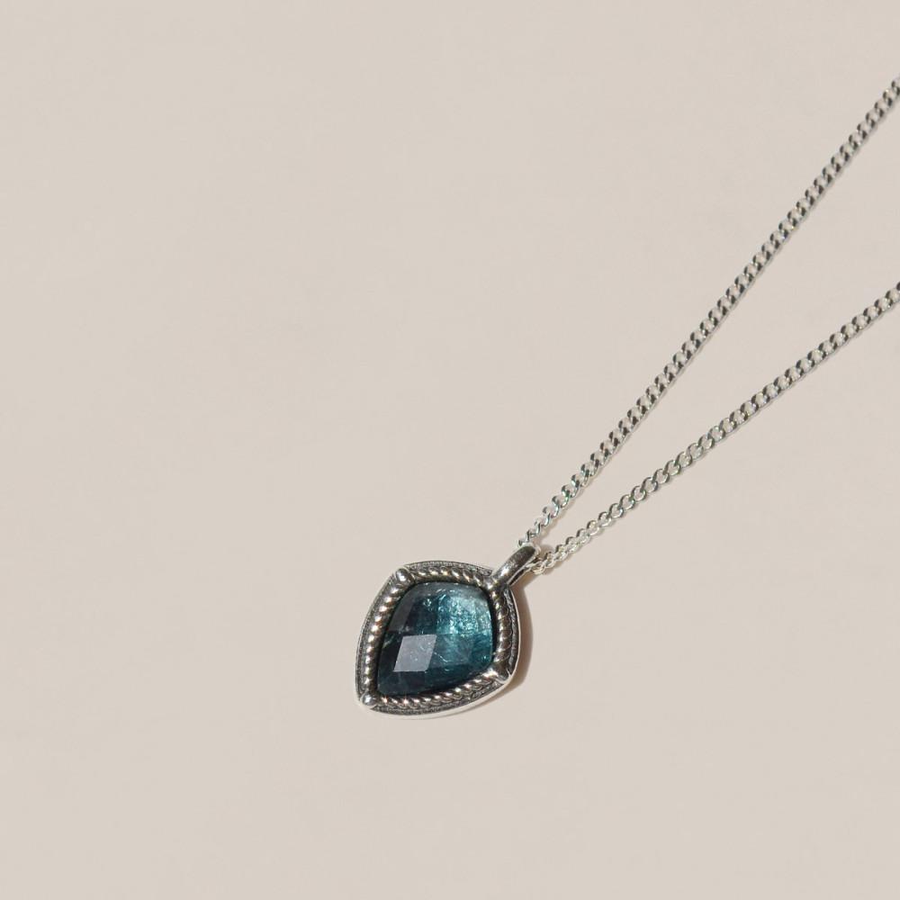 925실버 아쿠아 천연 원석 목걸이 오로라/ Aurora