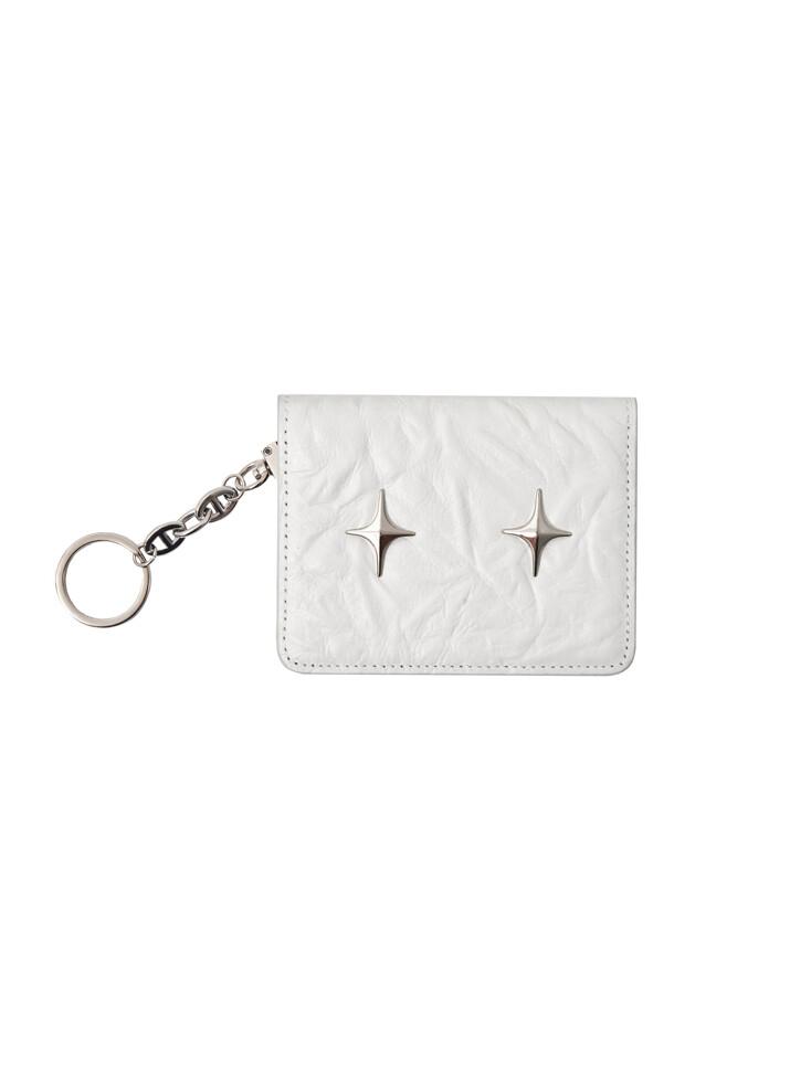 Sparkle star card wallet White