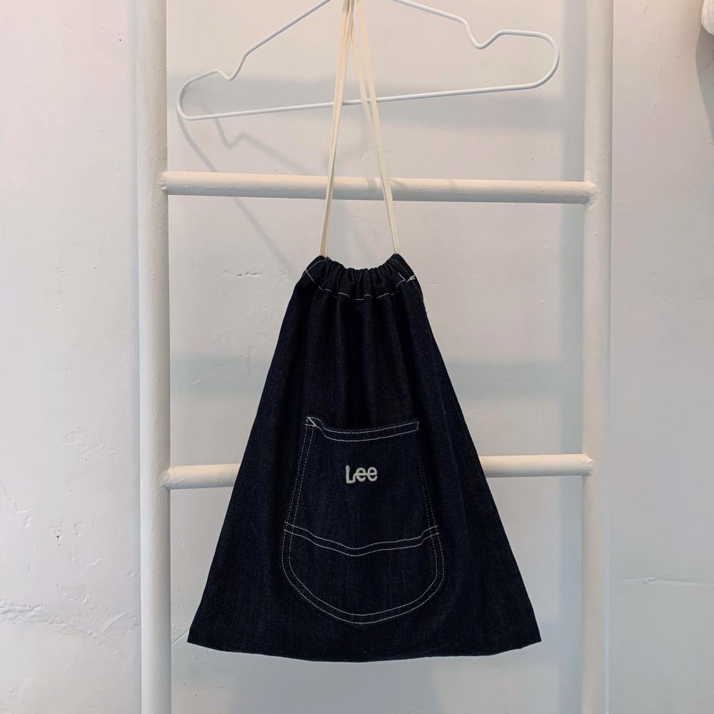 [Lee] 데님 포켓 드로스트링백 복조리 복주머니, pocket bag denim
