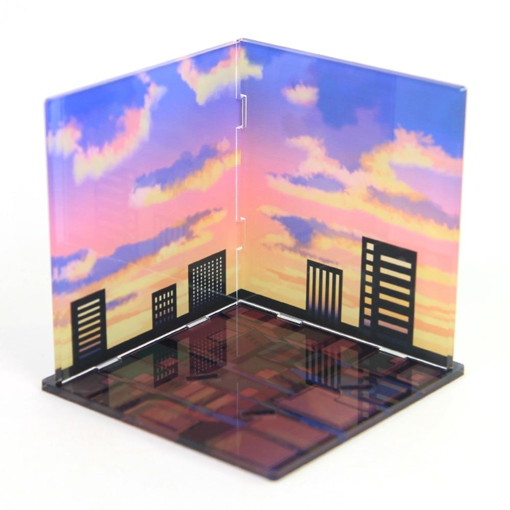 [웹툰샵 배경 디오라마] 노을 1종 / 아크릴굿즈 / 디오라마 배경스탠드 /  웹툰굿즈