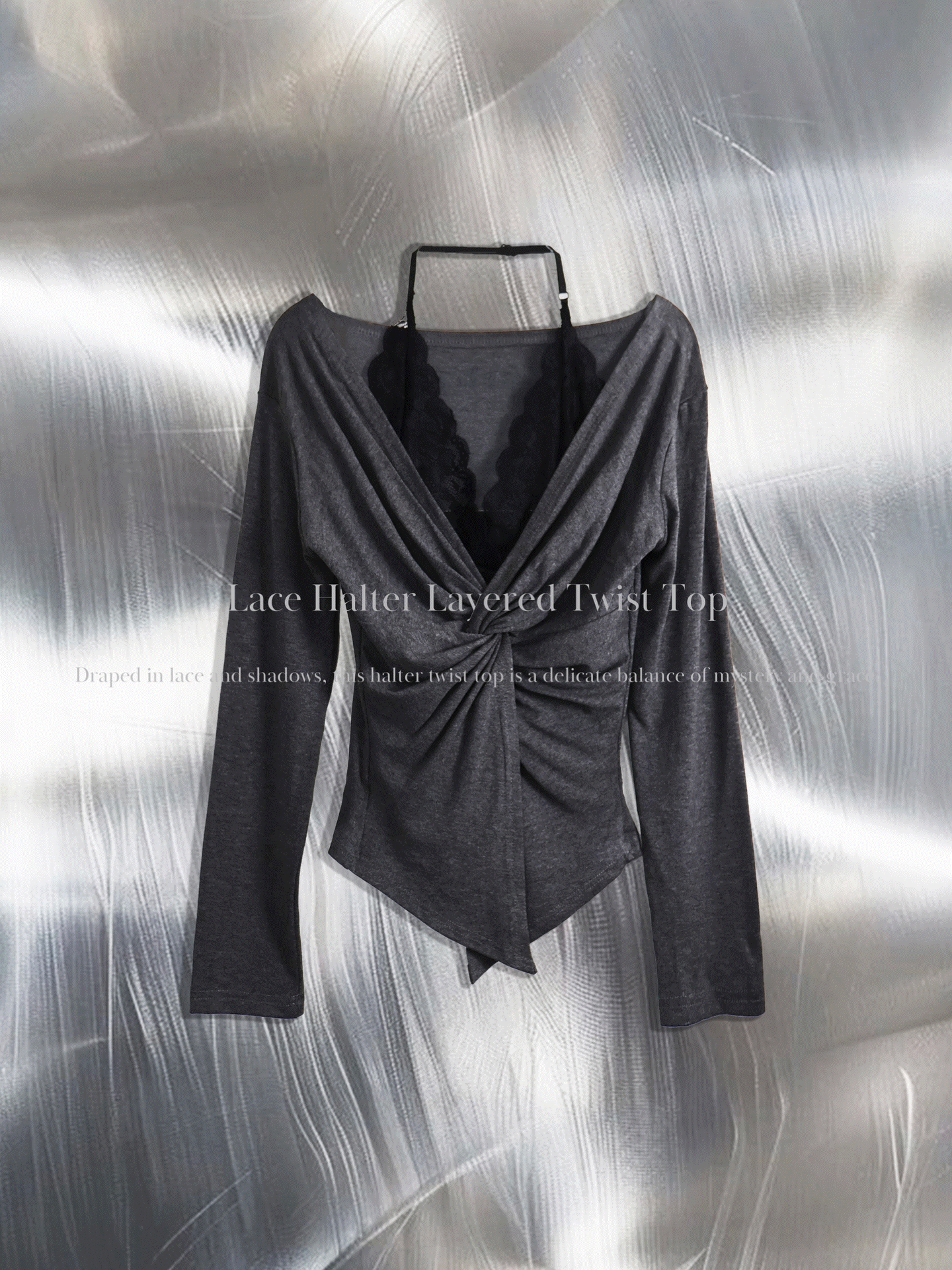 Lace Halter Layered Twist Top  레이스 홀터넥 레이어드 꼬임 티