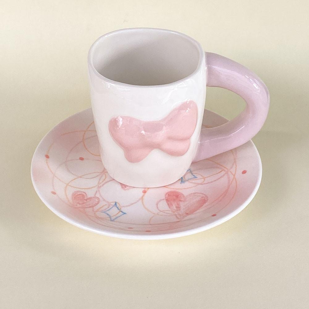 바이올렛 핑크 리본 머그컵 (250ml)