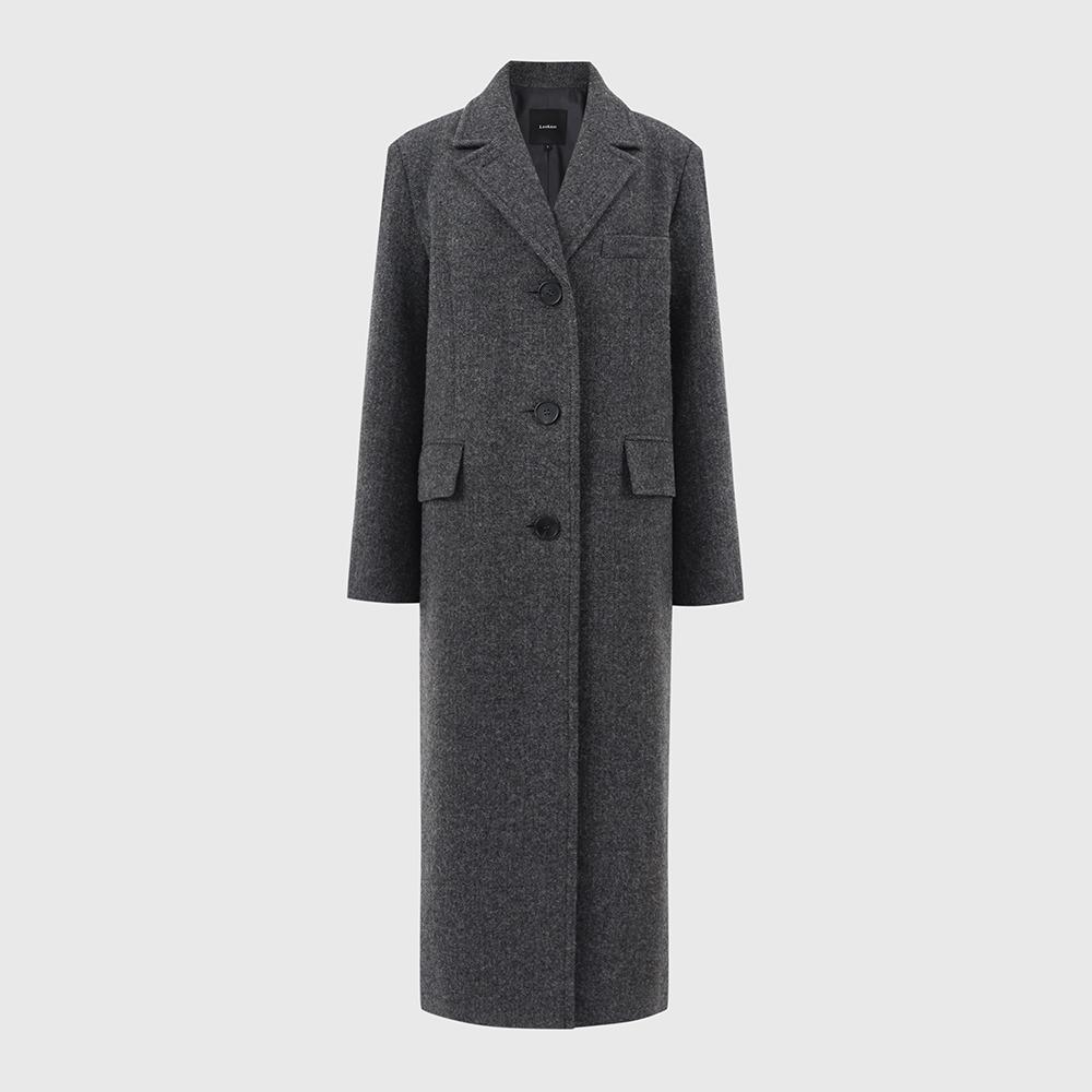 차콜 소이 울 싱글 코트 / CHARCOAL SOY WOOL SINGLE COAT