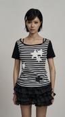 BLACK STRIPESTAR RINGER TOP