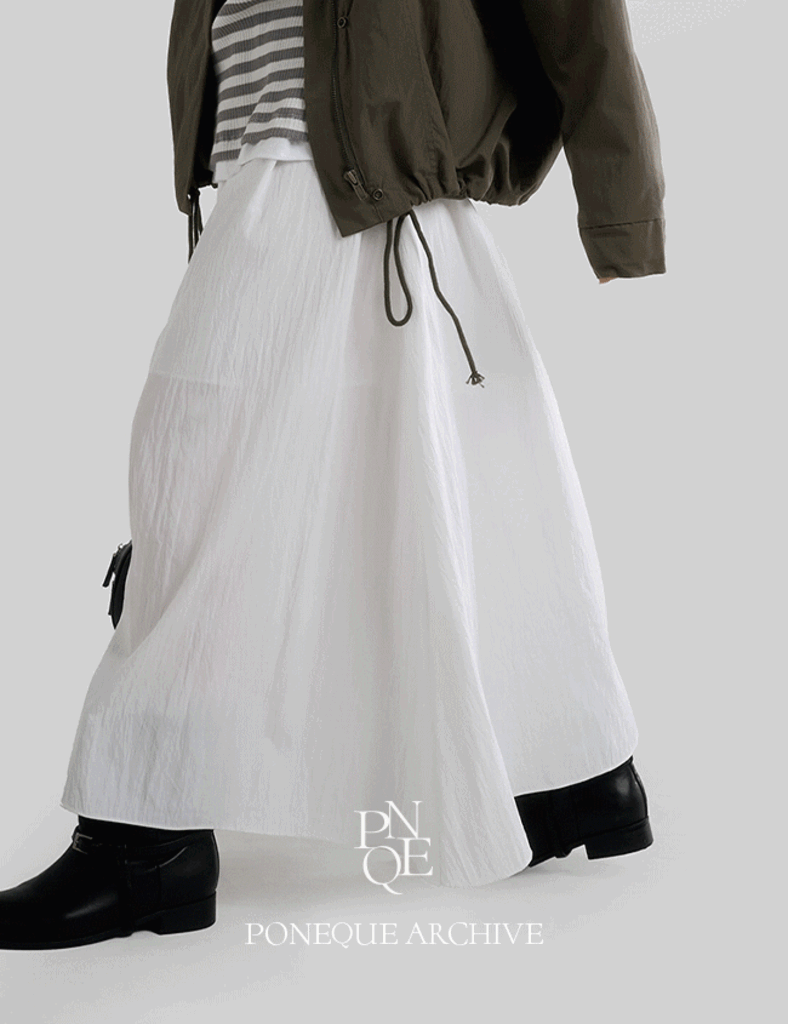 [made]미엘 밴딩 스트랩 맥시 스커트