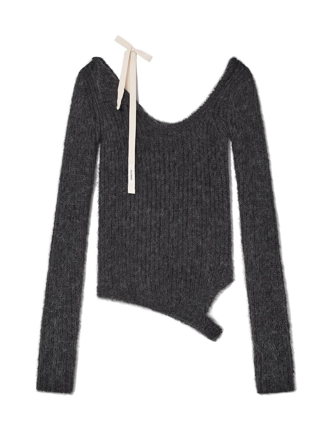 ISA ASYMMETRICAL KNIT TOP (SOOT)