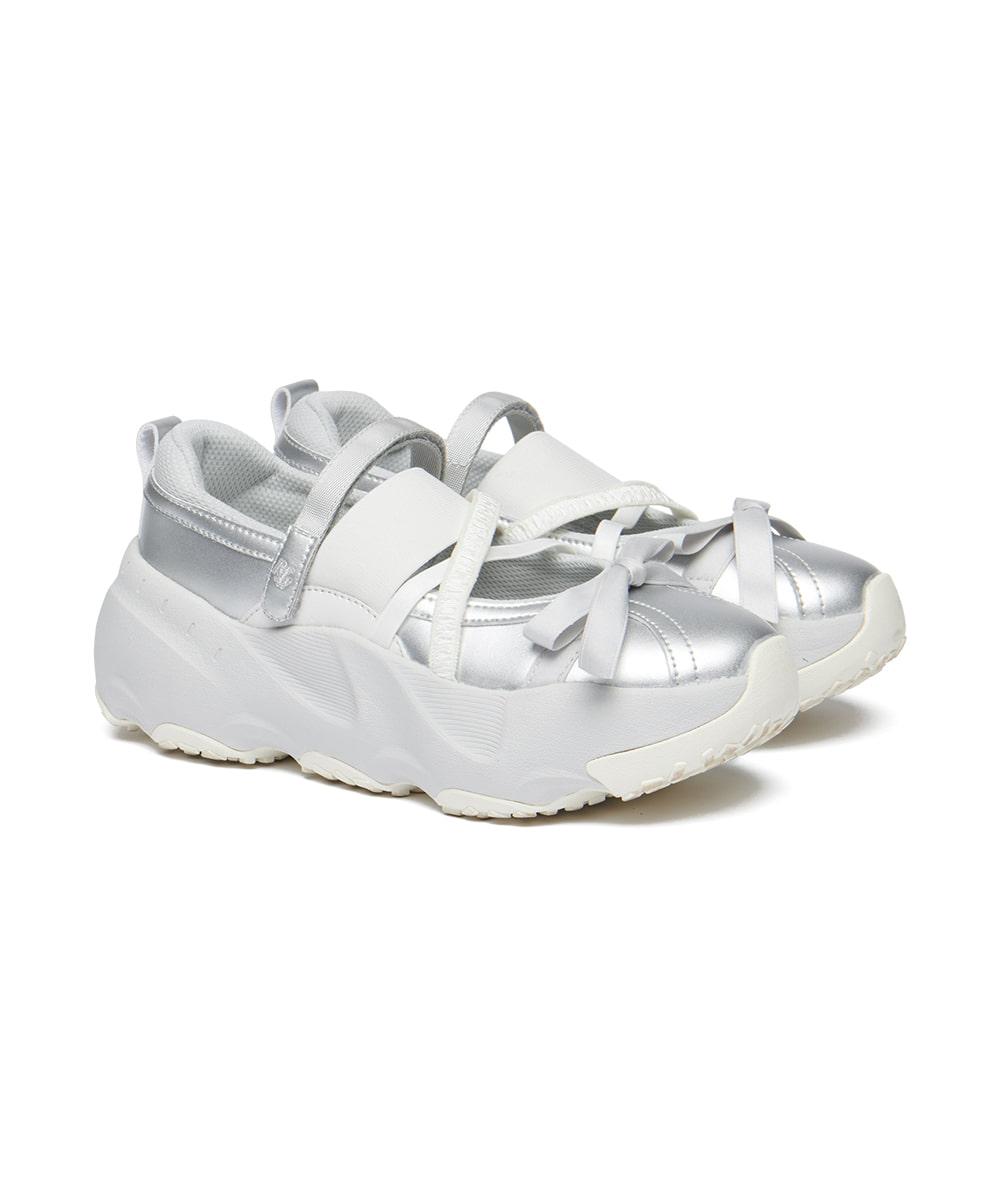 [NEW 10%] PUFFIN RIBBON BANDING SNEAKERS - SILVER