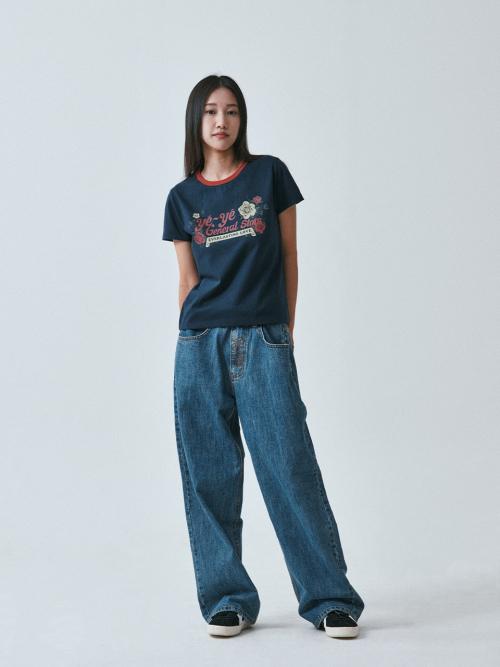 Rose Logo Crop S/S - Navy