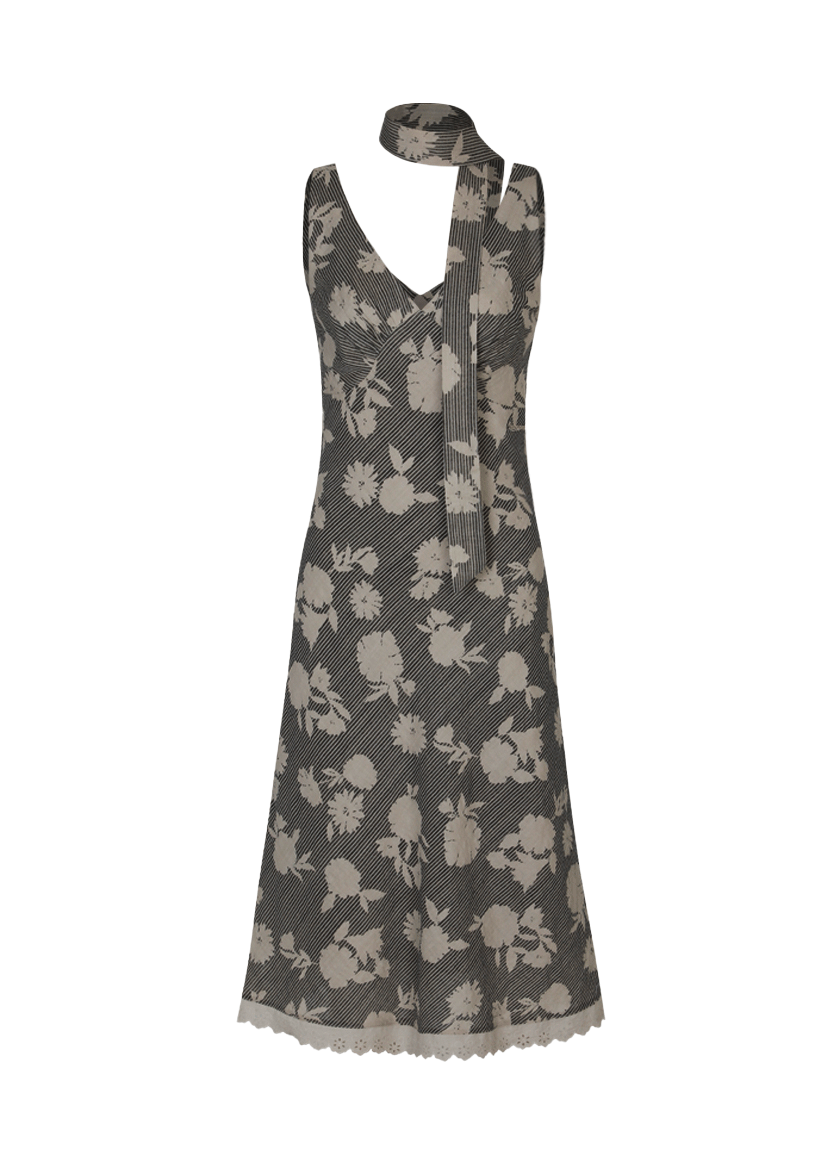 Eternal Eve Midi Dress (Scarf Set / Ivory)