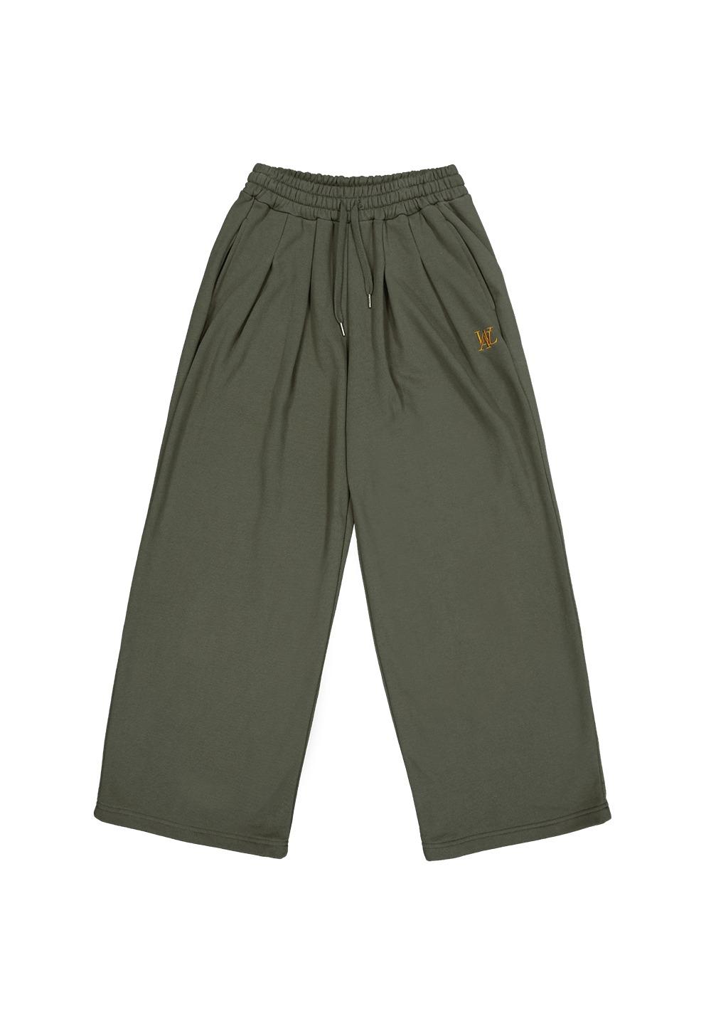 WAL signature tuck wide pants - KHAKI