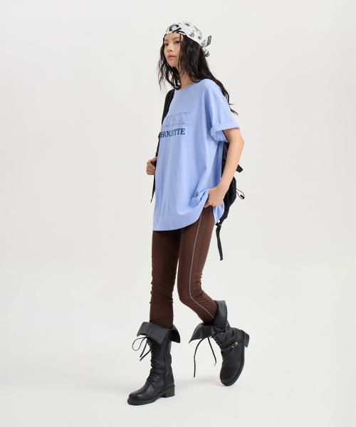 Lettering Point Loose Fit Half Sleeve T-shirt (blue) LFTAA25160BUX