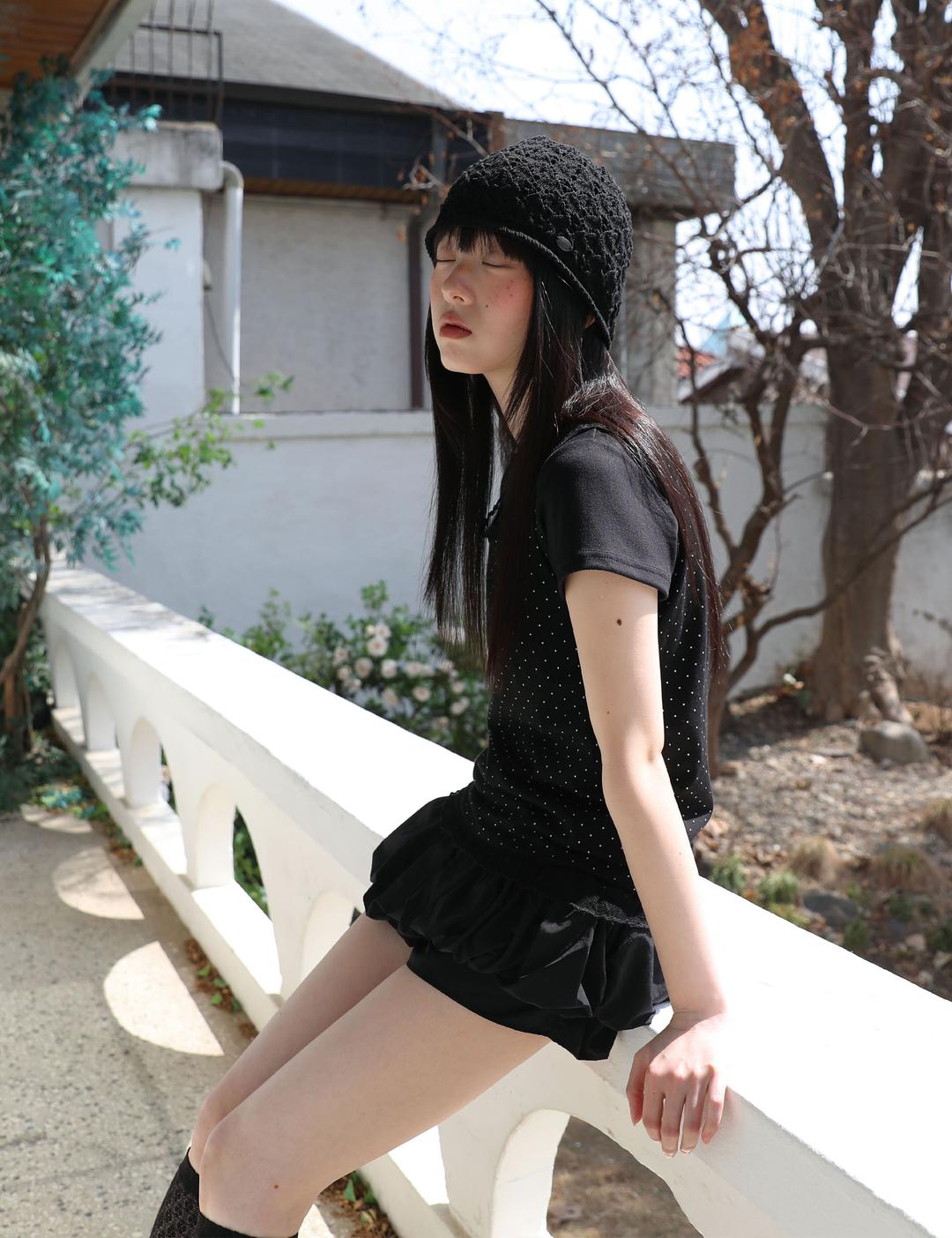 KNIT BUCKET HAT(BLACK)