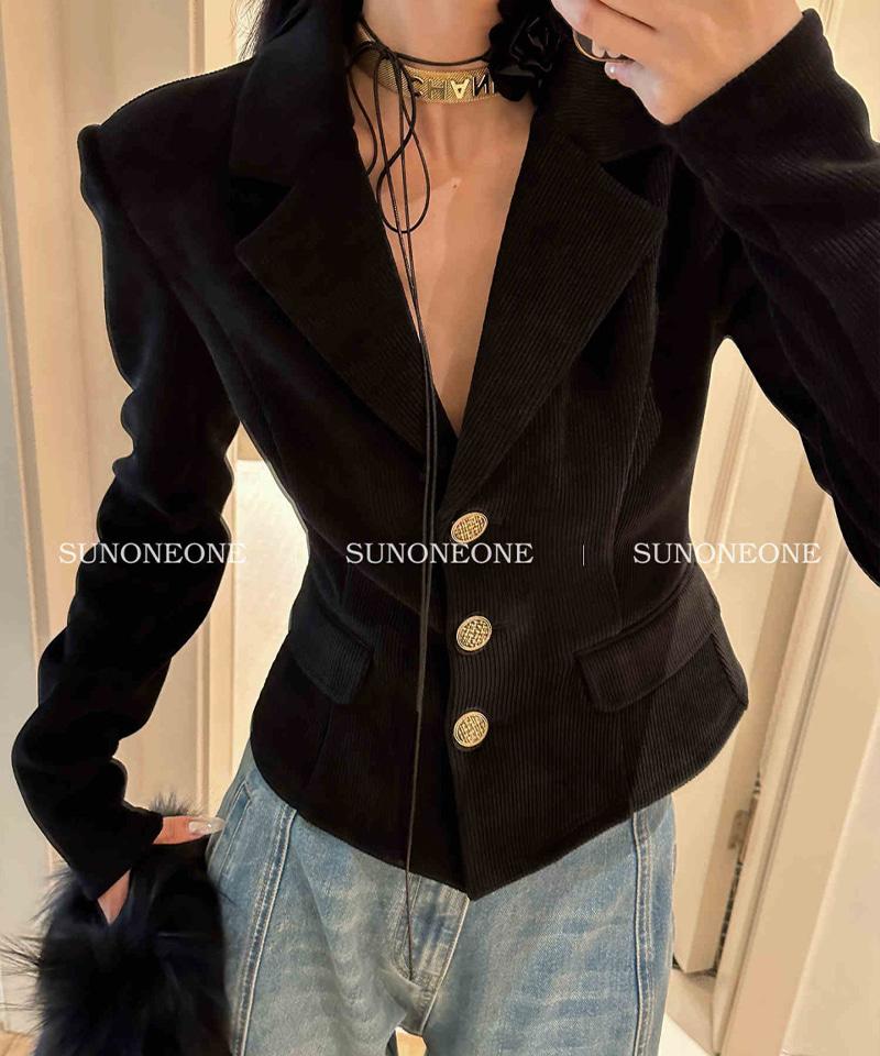 블랙 코듀로이 자켓 미니스커트 투피스 (개별선택)