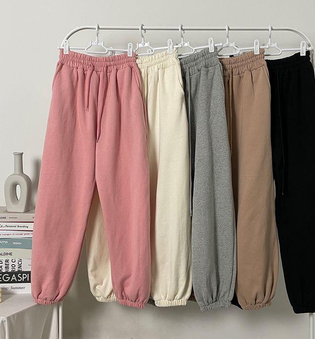 (*양기모/따숩*) 무지 양기모 조거 팬츠 겨울 루즈핏 하이웨스트 추리닝 트레이닝 한파 밴딩 데일리 바지