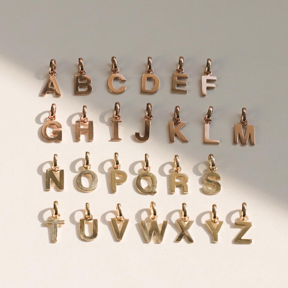 14k 18k 이니셜 알파벳 팬던트 - 목걸이 금 영문 여자 열쇠 심플 물방울 20대여자