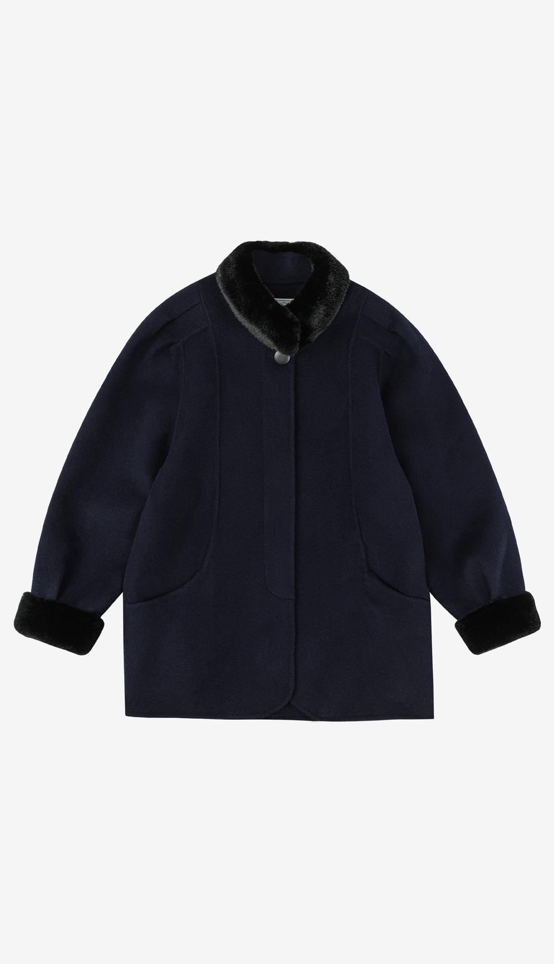 138. Wool handmade coat _ Navy