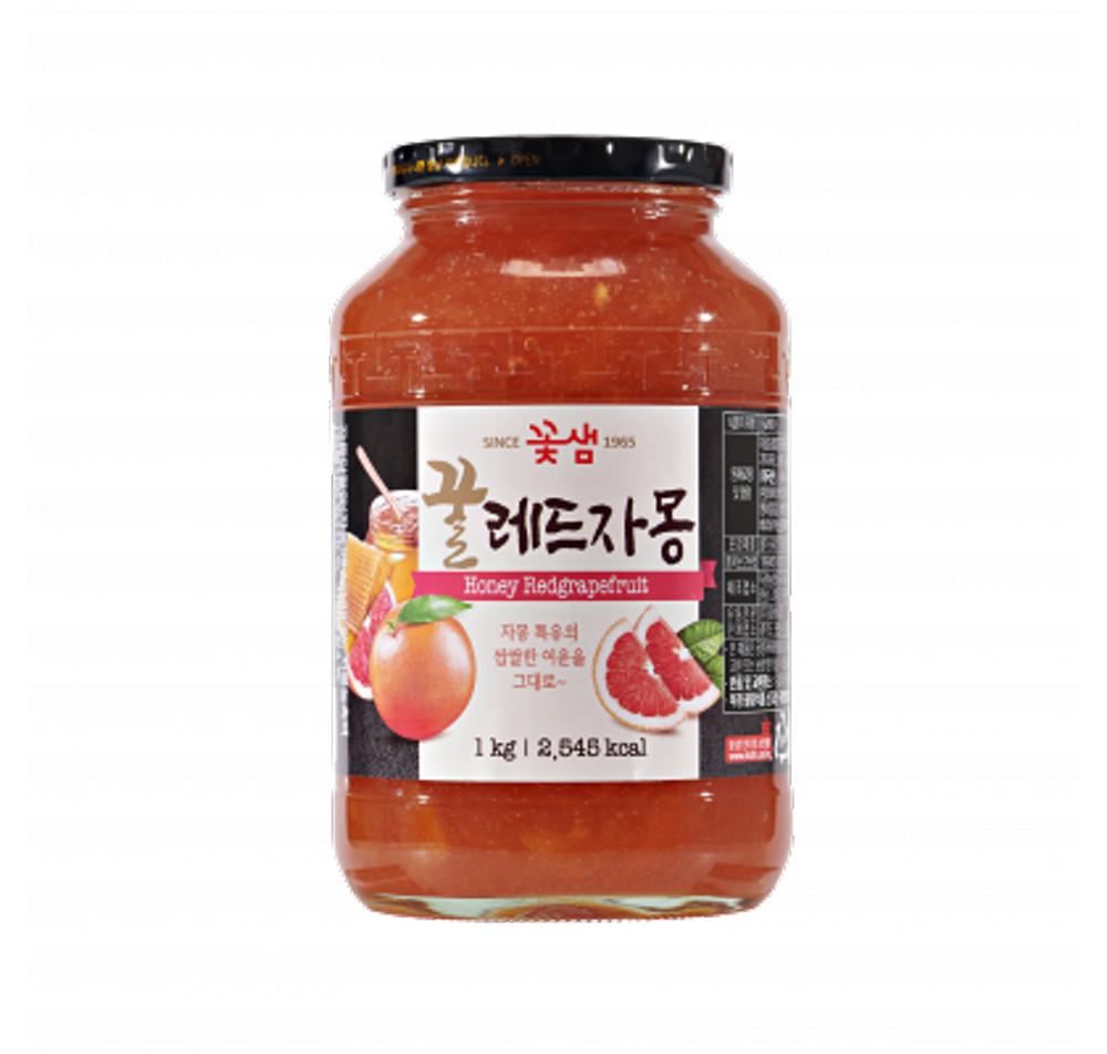 꽃샘 꿀레드자몽 1kg 액상차 과일청 전통차 홈카페 에이드