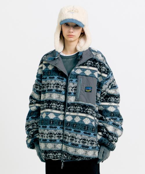 REV PATTERN FLEECE JACKET [3 COLOR]