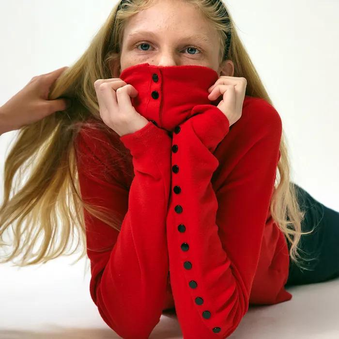 G_BRUSHED BUTTON TOP / RED