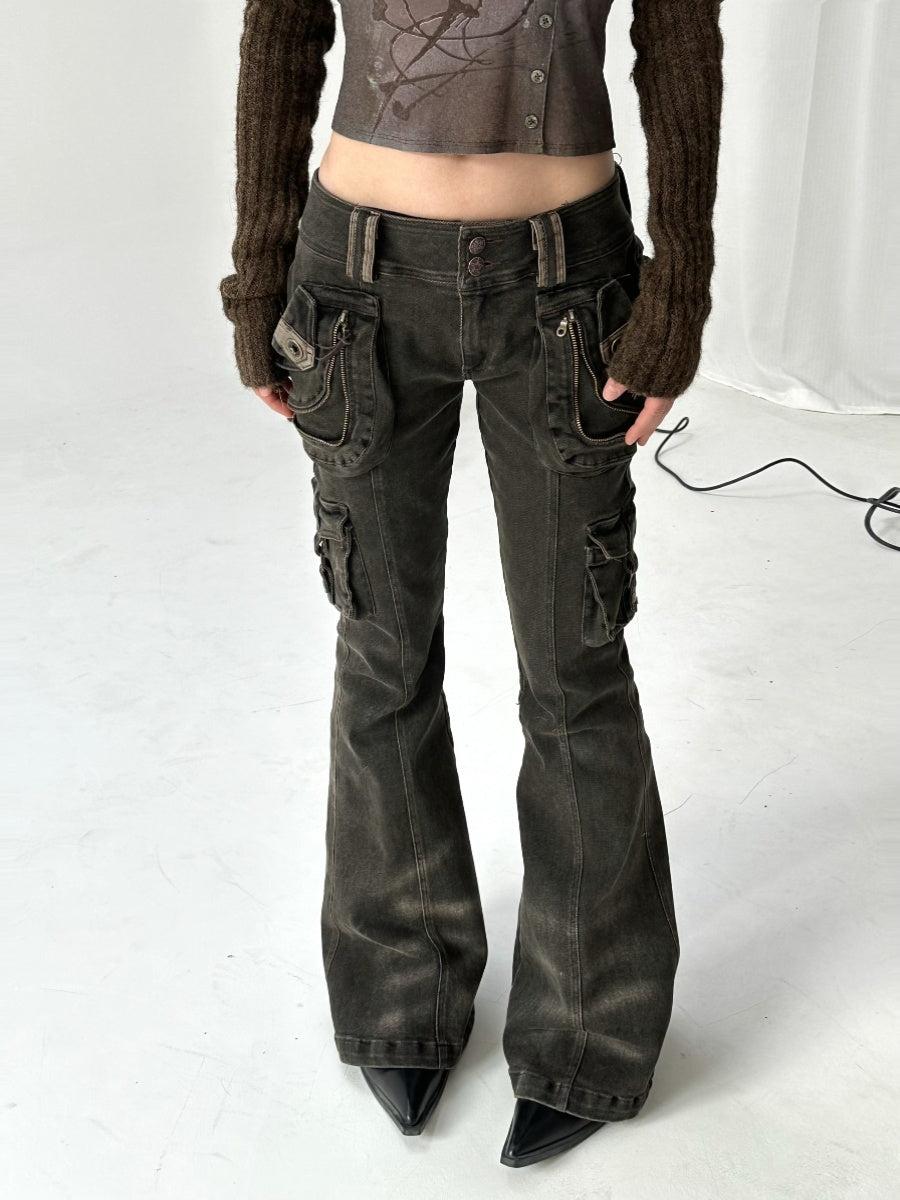 Multi Pocket Flared Jeans