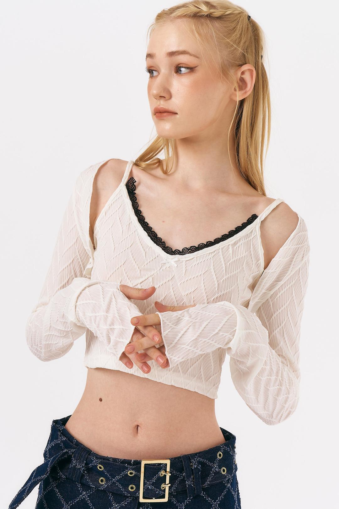 Danni Cardi and Top Set - S/M / Ivory