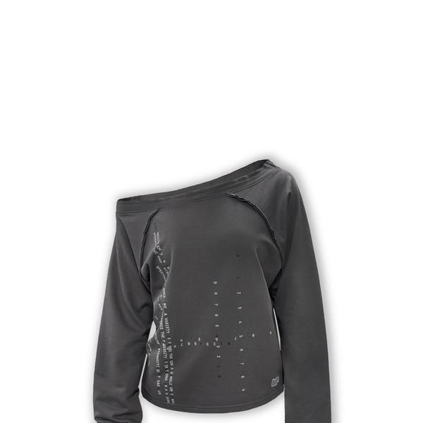 F/NO.10 CODE PRINTING OFF-SHOULDER LONG SLEEVE