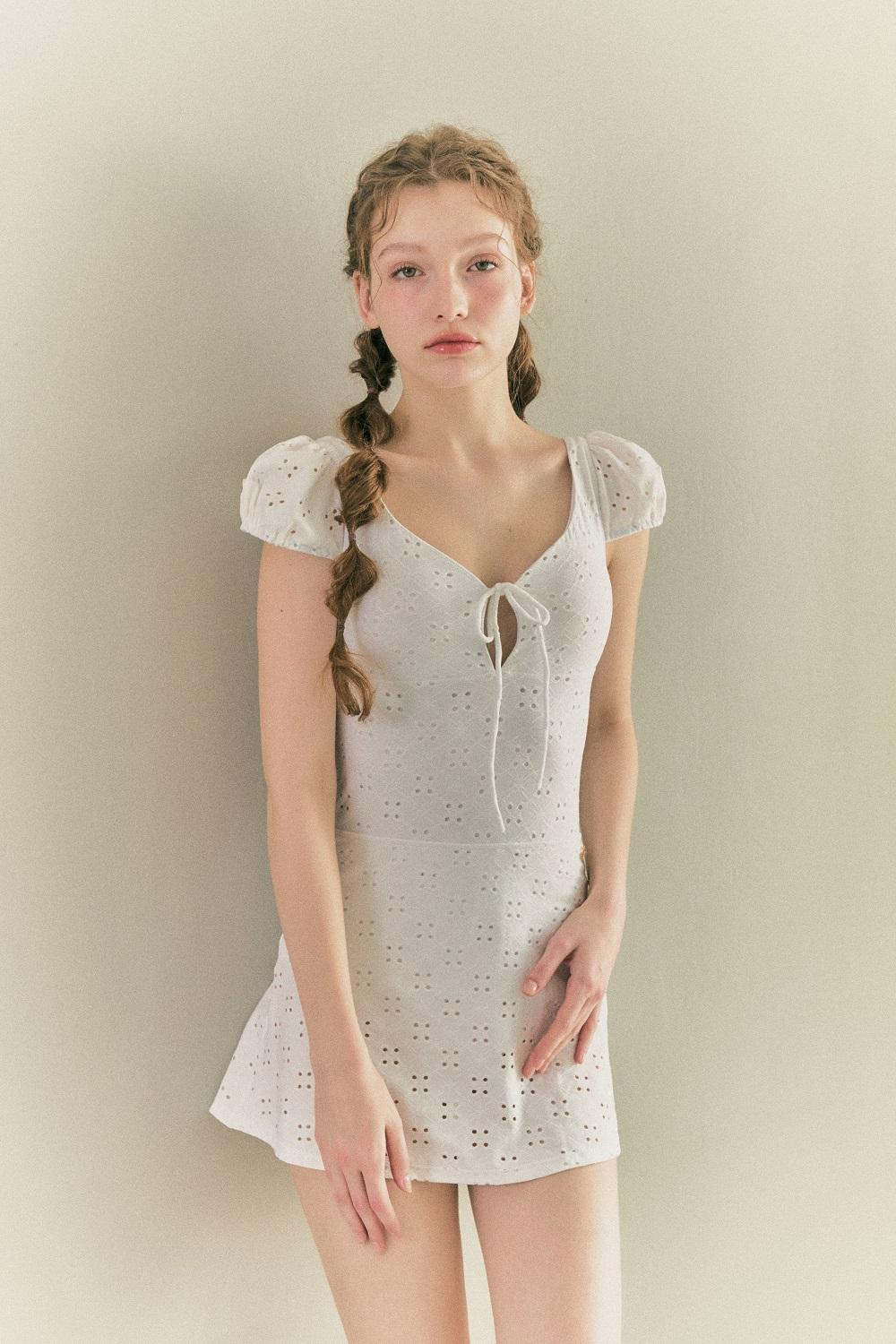 NYMPH LACE SWIMSUIT_White