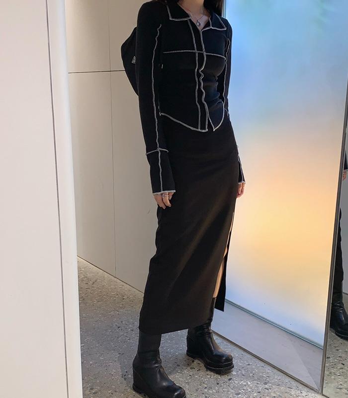 Slit long skirt