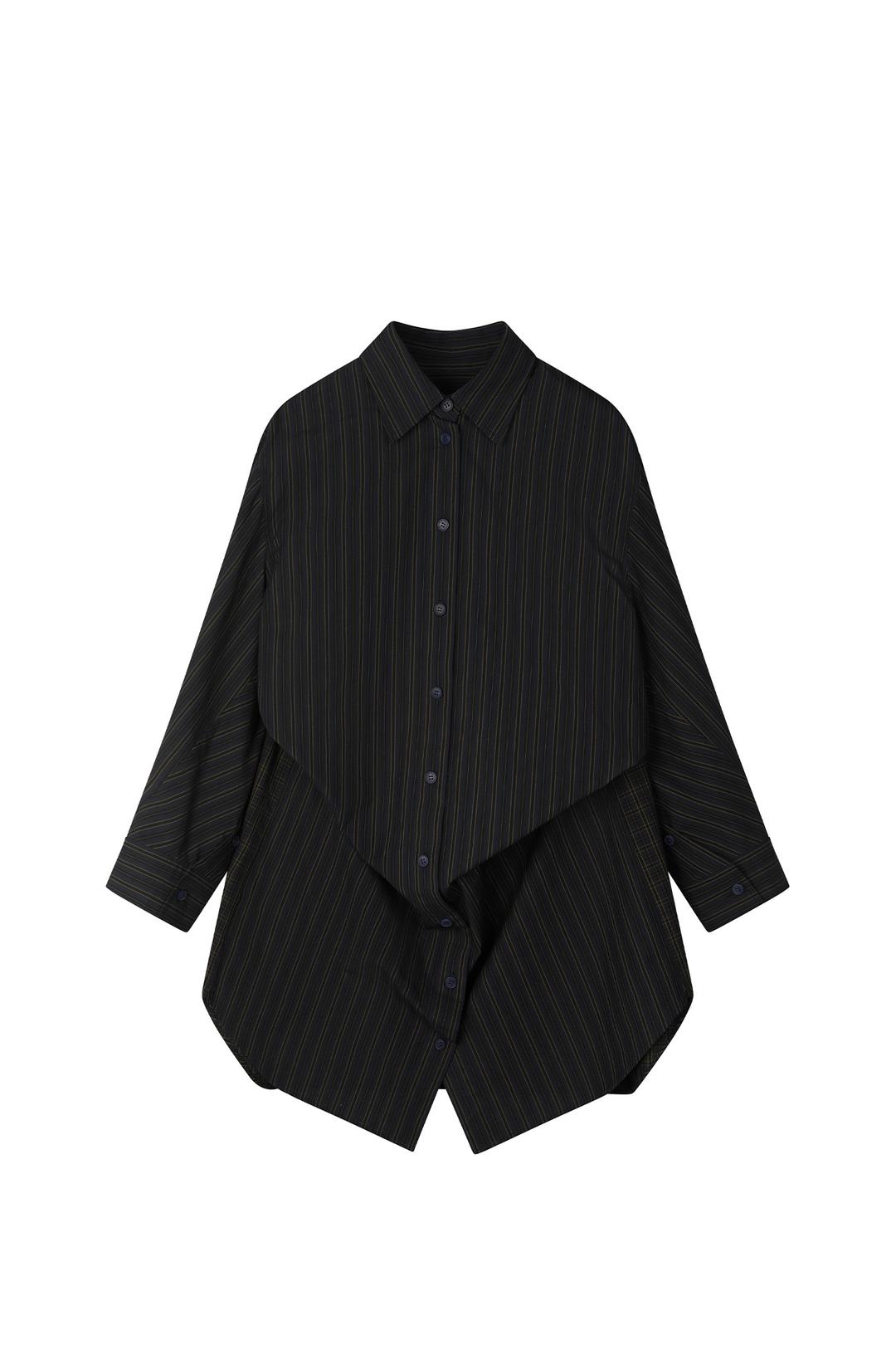 DUAL PATTERN STRUCTURED SHIRTS IN NAVY