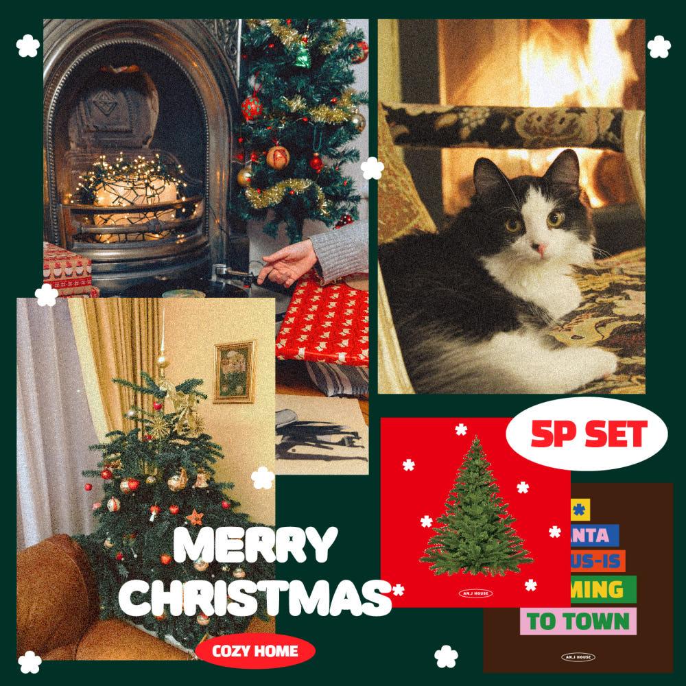 [5매세트] 크리스마스포스터 크리스마스인테리어 코지홈