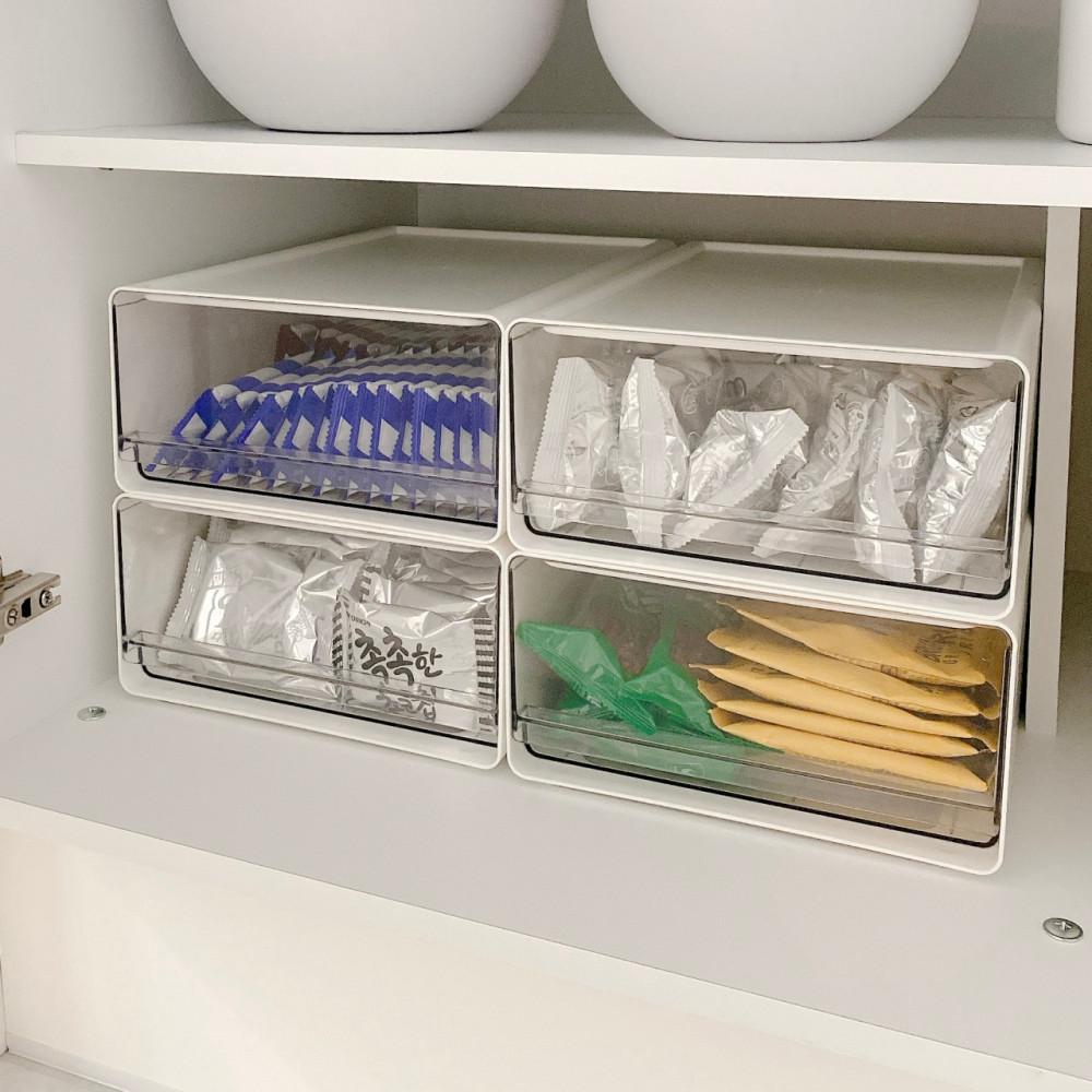 투명 정리박스 소형 대형 1단 팬트리 주방 수납함 정리함