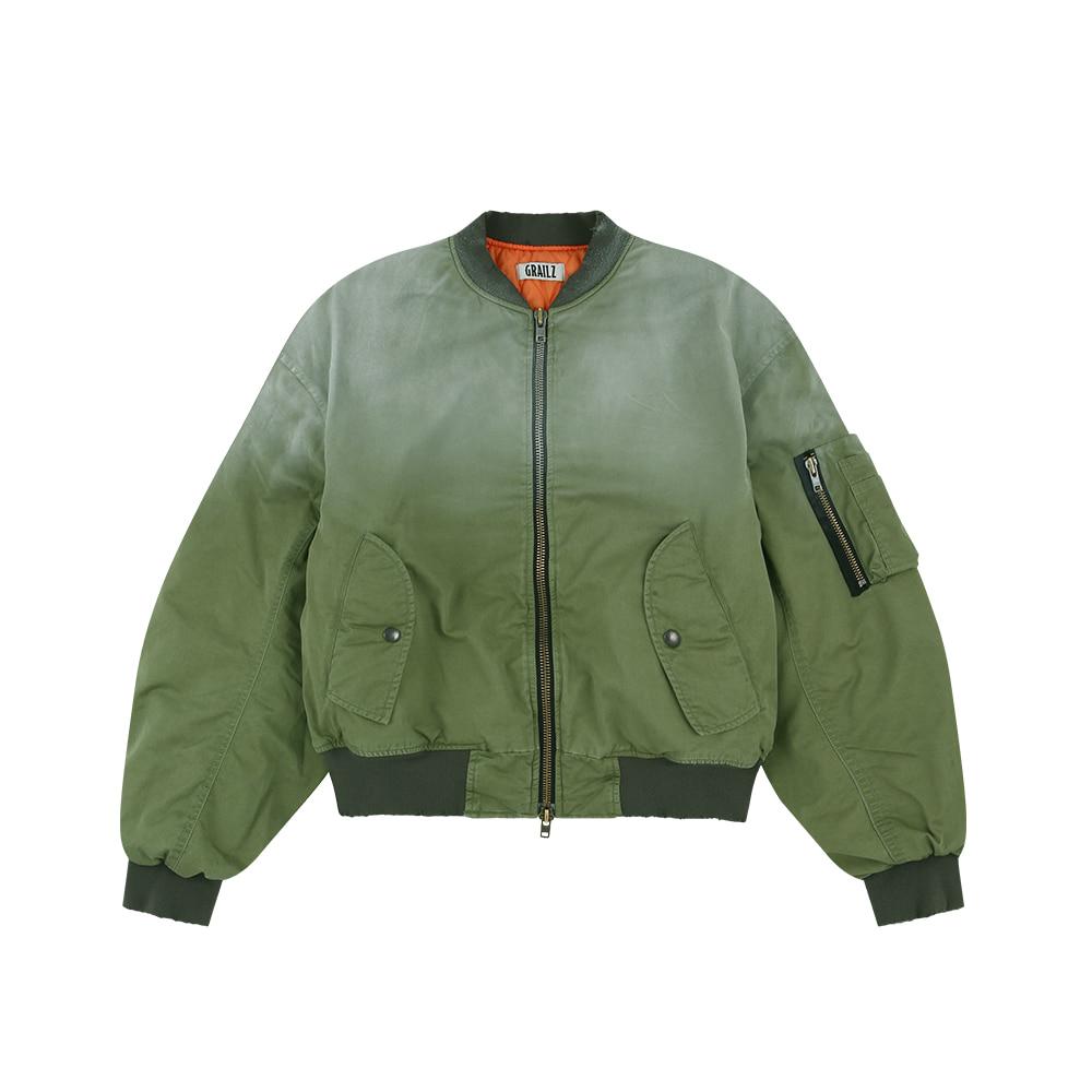 VINTAGE WASHED BOMBER JACKET [KHAKI]