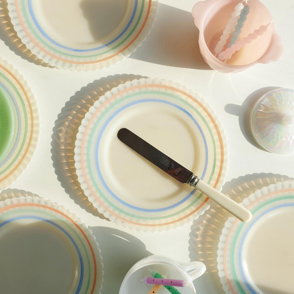 [빈티지] 맥베스에반스 파스텔 밴드 샐러드 플레이트 ﻿소소한식탁