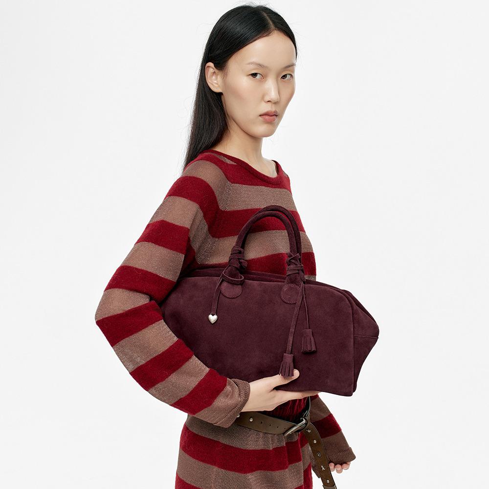 SOFT BOWLING LARGE_wine suede