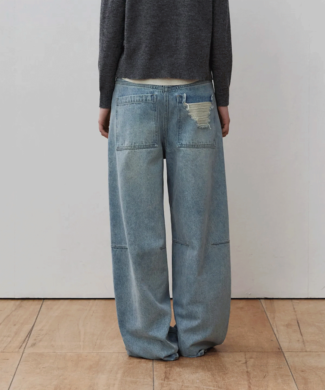 하네 프레이 루즈핏 데님 팬츠_Light Blue